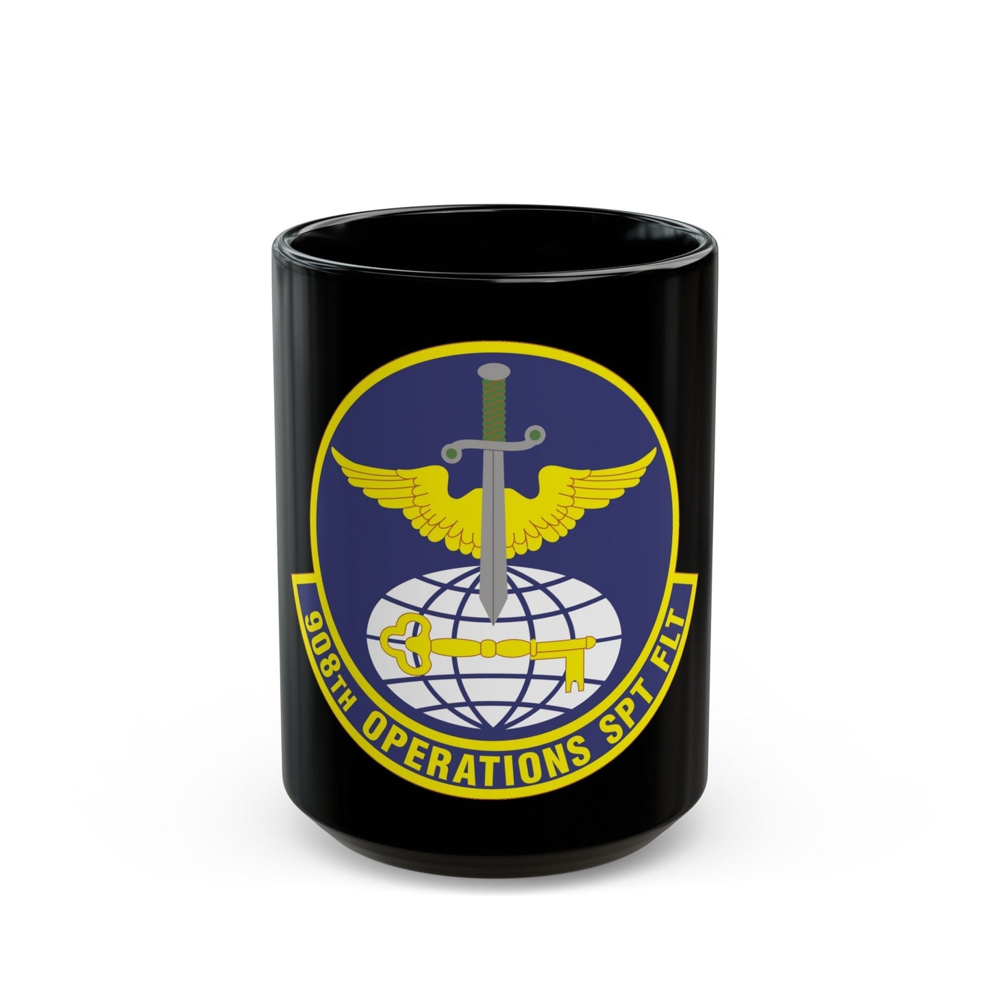 908th Operations Support Flight (U.S. Air Force) Black Coffee Mug-15oz-The Sticker Space