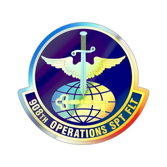 908th Operations Support Flight (U.S. Air Force) Holographic STICKER Die-Cut Vinyl Decal 6 Inch Holographic - The Sticker Space