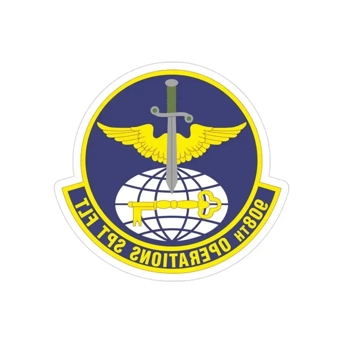 908th Operations Support Flight (U.S. Air Force) REVERSE PRINT Transparent Die-Cut STICKER 3 Inch Die-Cut Transparent - The Sticker Space