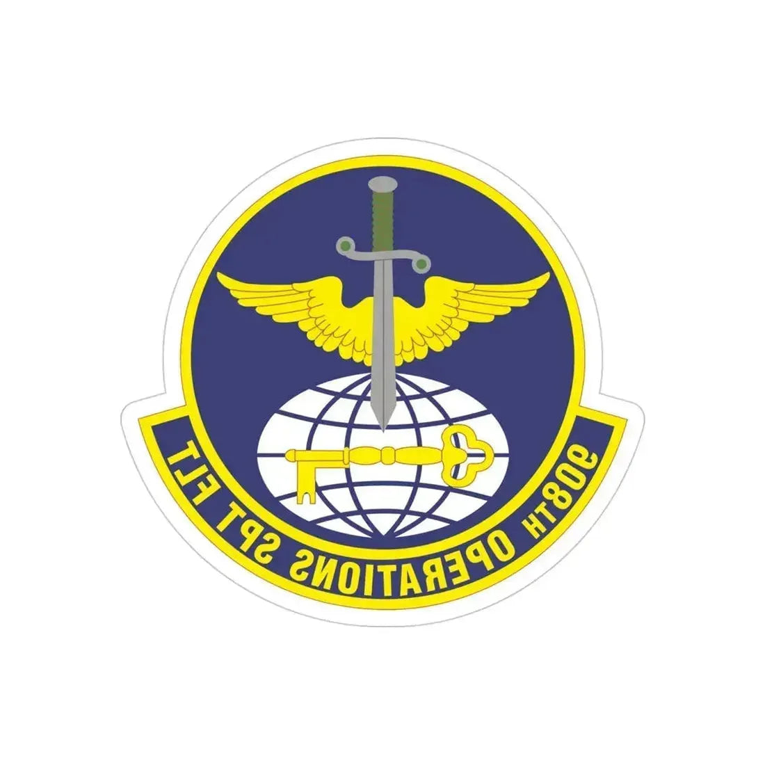 908th Operations Support Flight (U.S. Air Force) REVERSE PRINT Transparent Die-Cut STICKER 4 Inch Die-Cut Transparent - The Sticker Space