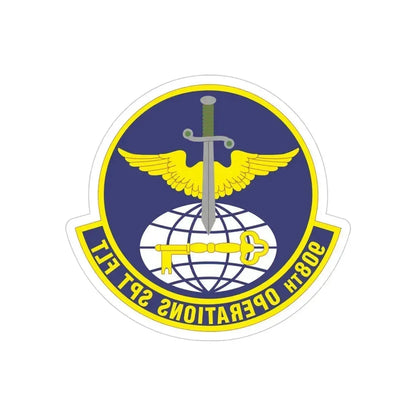 908th Operations Support Flight (U.S. Air Force) REVERSE PRINT Transparent Die-Cut STICKER 4 Inch Die-Cut Transparent - The Sticker Space