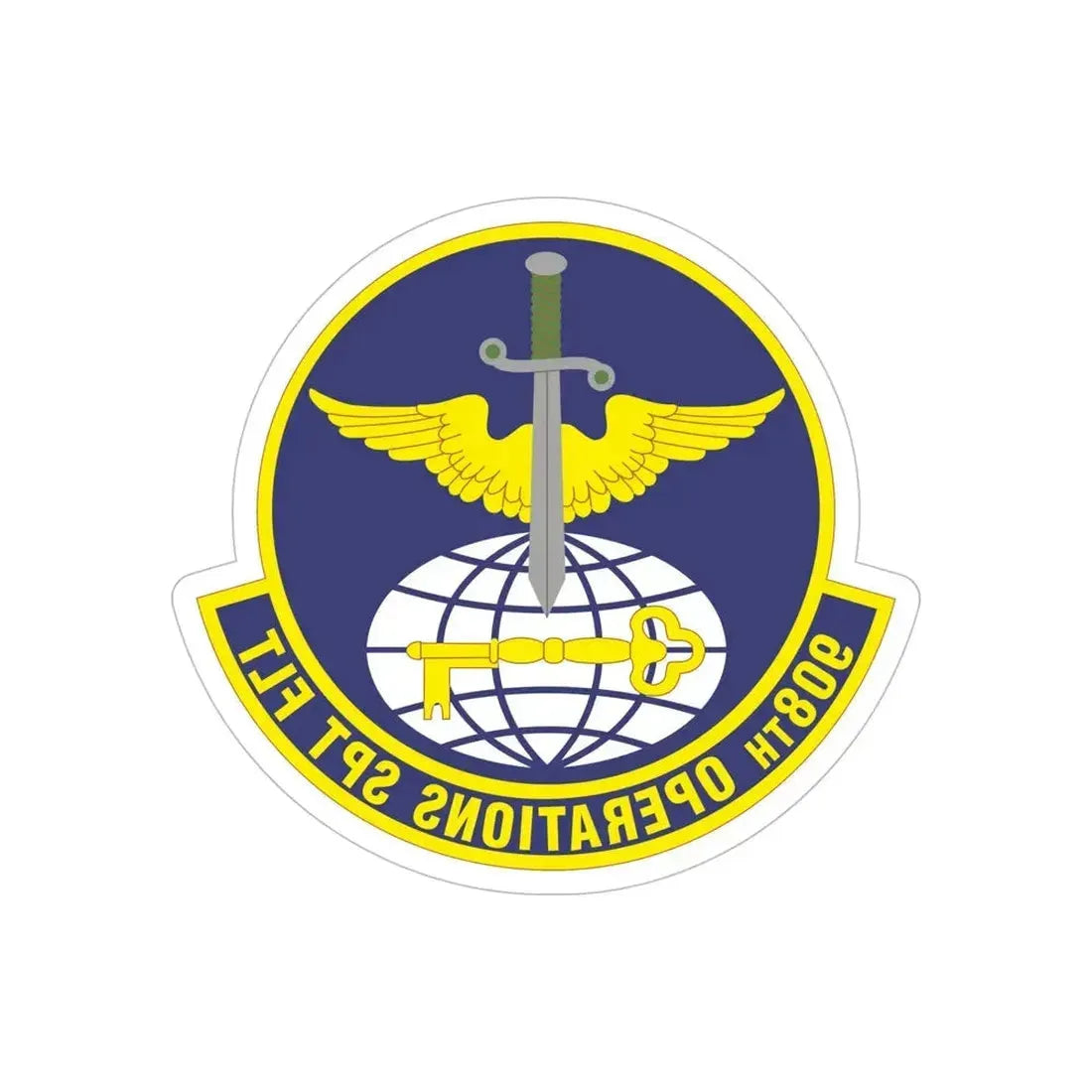 908th Operations Support Flight (U.S. Air Force) REVERSE PRINT Transparent Die-Cut STICKER - The Sticker Space