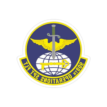 908th Operations Support Flight (U.S. Air Force) REVERSE PRINT Transparent Die-Cut STICKER - The Sticker Space