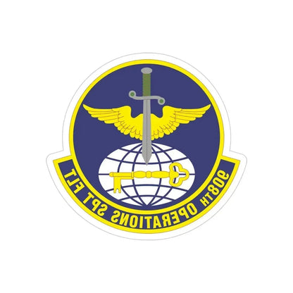 908th Operations Support Flight (U.S. Air Force) REVERSE PRINT Transparent Die-Cut STICKER - The Sticker Space