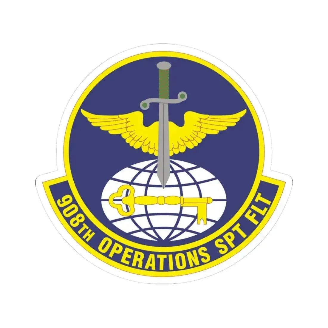 908th Operations Support Flight (U.S. Air Force) STICKER Vinyl Kiss-Cut Decal 3 Inch White - The Sticker Space