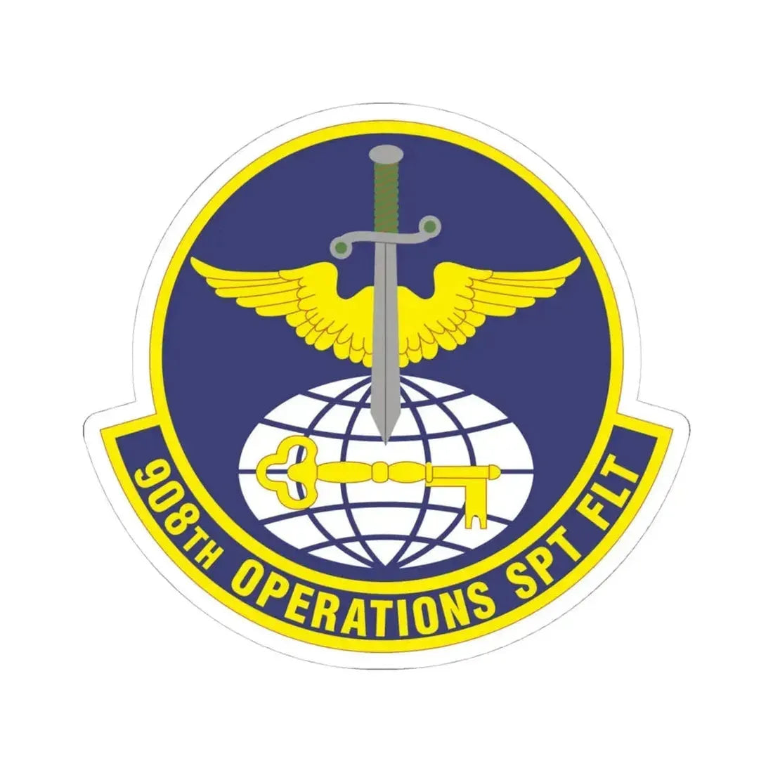 908th Operations Support Flight (U.S. Air Force) STICKER Vinyl Kiss-Cut Decal 4 Inch White - The Sticker Space