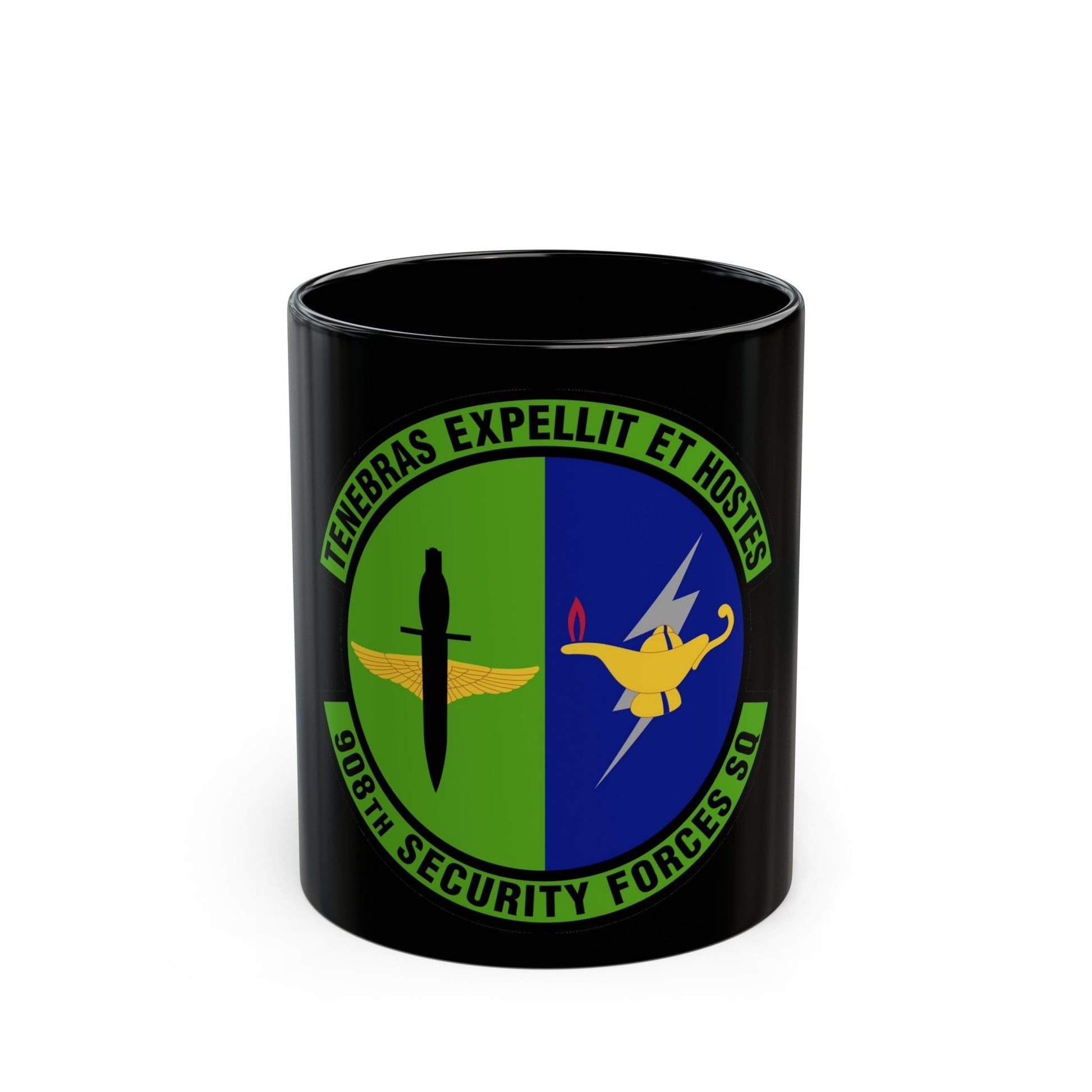 908th Security Forces Squadron (U.S. Air Force) Black Coffee Mug-11oz-The Sticker Space