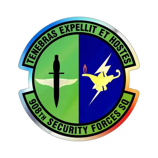 908th Security Forces Squadron (U.S. Air Force) Holographic STICKER Die-Cut Vinyl Decal 6 Inch Holographic - The Sticker Space