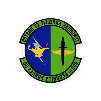 908th Security Forces Squadron (U.S. Air Force) REVERSE PRINT Transparent Die-Cut STICKER - The Sticker Space