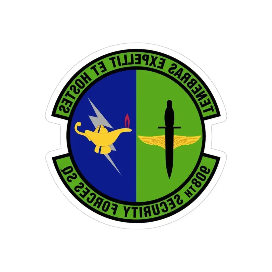 908th Security Forces Squadron (U.S. Air Force) REVERSE PRINT Transparent Die-Cut STICKER - The Sticker Space