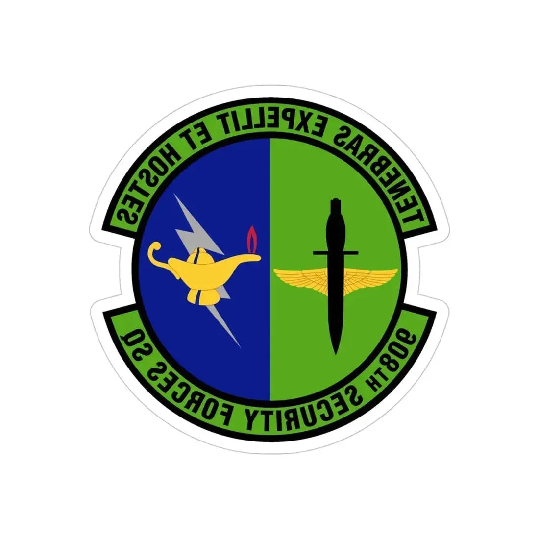 908th Security Forces Squadron (U.S. Air Force) REVERSE PRINT Transparent Die-Cut STICKER - The Sticker Space