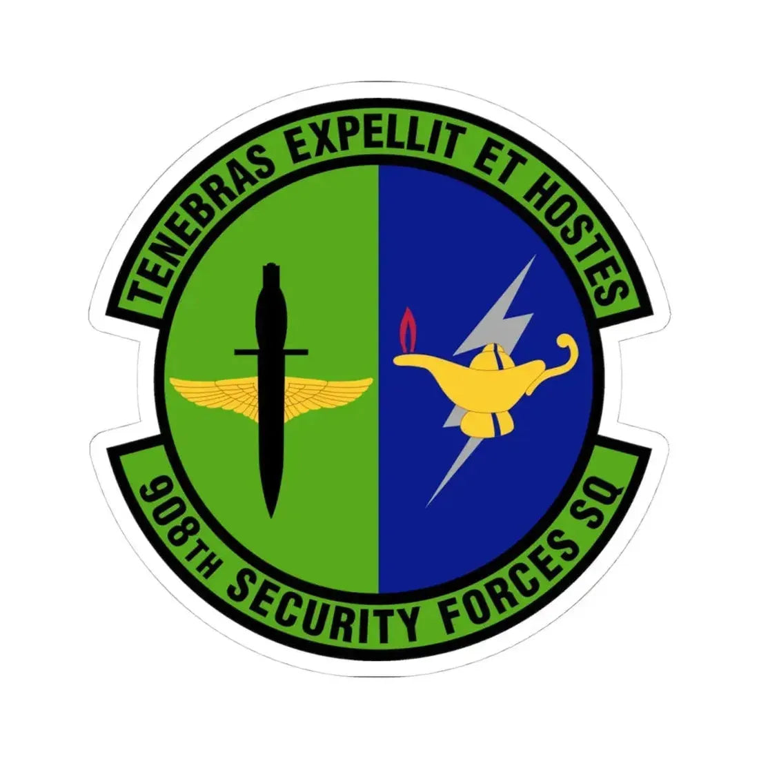 908th Security Forces Squadron (U.S. Air Force) STICKER Vinyl Kiss-Cut Decal 4 Inch White - The Sticker Space
