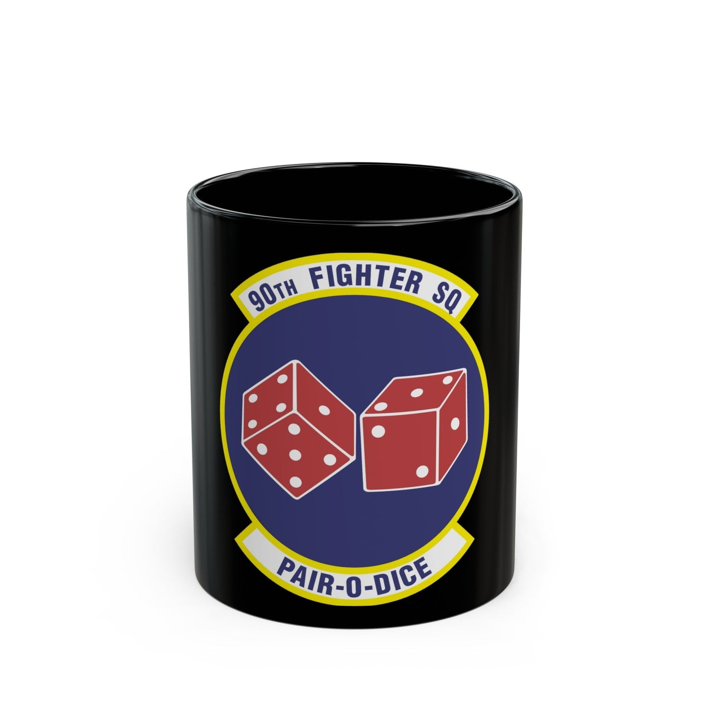 90th Fighter Squadron (U.S. Air Force) Black Coffee Mug-11oz-The Sticker Space