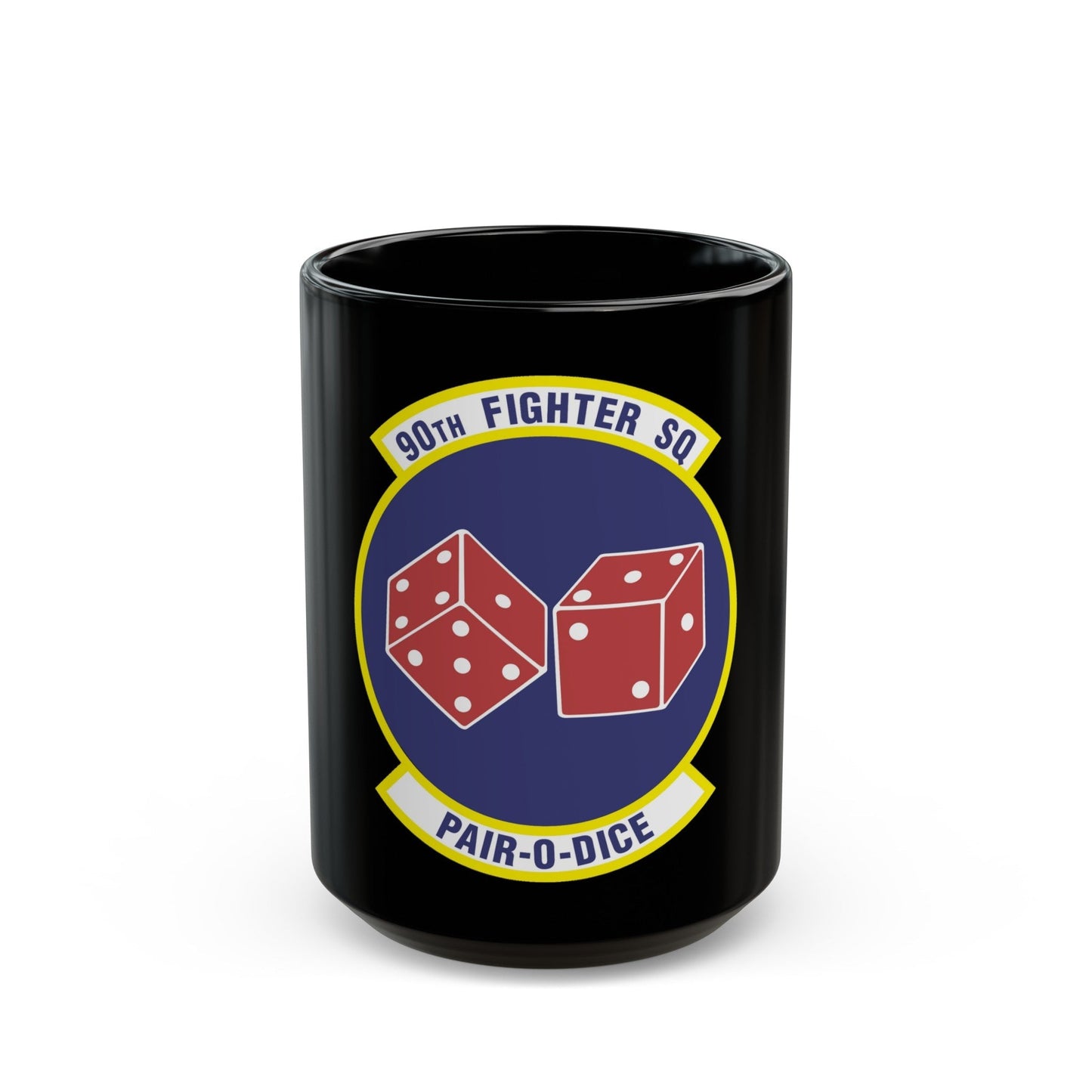 90th Fighter Squadron (U.S. Air Force) Black Coffee Mug-15oz-The Sticker Space