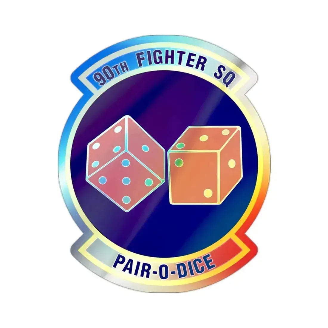 90th Fighter Squadron (U.S. Air Force) Holographic STICKER Die-Cut Vinyl Decal 2 Inch Holographic - The Sticker Space