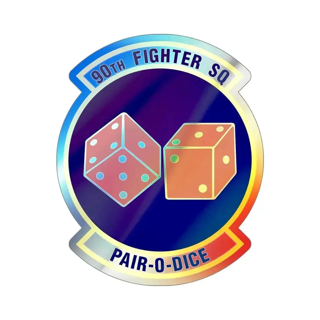 90th Fighter Squadron (U.S. Air Force) Holographic STICKER Die-Cut Vinyl Decal 5 Inch Holographic - The Sticker Space