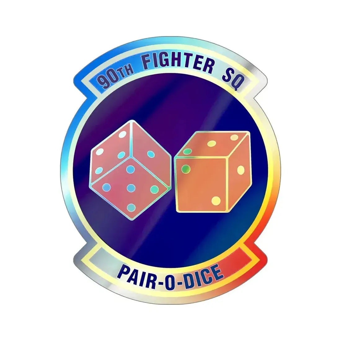 90th Fighter Squadron (U.S. Air Force) Holographic STICKER Die-Cut Vinyl Decal 6 Inch Holographic - The Sticker Space