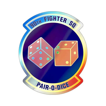 90th Fighter Squadron (U.S. Air Force) Holographic STICKER Die-Cut Vinyl Decal 6 Inch Holographic - The Sticker Space