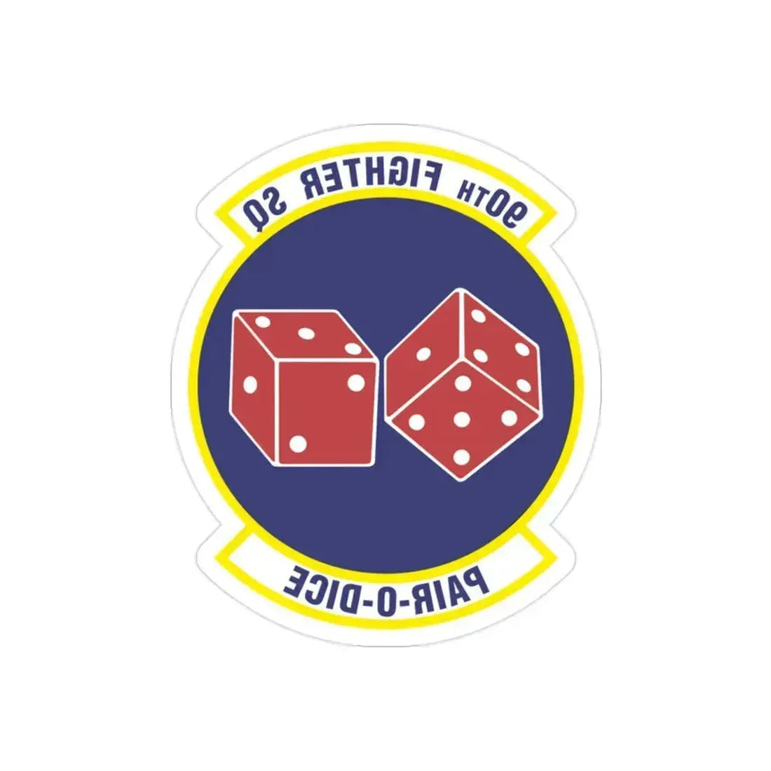 90th Fighter Squadron (U.S. Air Force) REVERSE PRINT Transparent Die-Cut STICKER 2 Inch Die-Cut Transparent - The Sticker Space