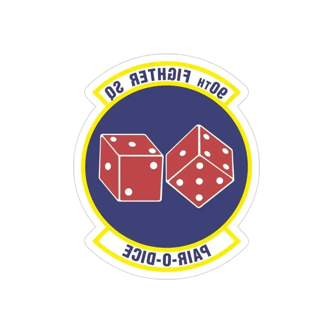 90th Fighter Squadron (U.S. Air Force) REVERSE PRINT Transparent Die-Cut STICKER 3 Inch Die-Cut Transparent - The Sticker Space