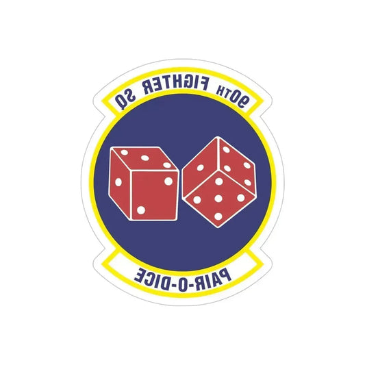 90th Fighter Squadron (U.S. Air Force) REVERSE PRINT Transparent Die-Cut STICKER 6 Inch Die-Cut Transparent - The Sticker Space