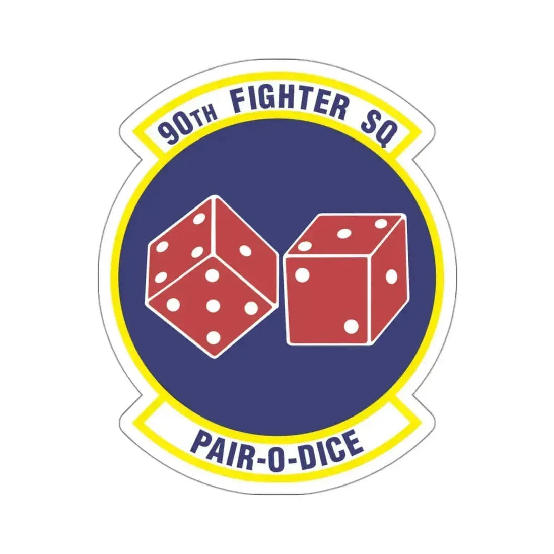 90th Fighter Squadron (U.S. Air Force) STICKER Vinyl Kiss-Cut Decal 3 Inch White - The Sticker Space