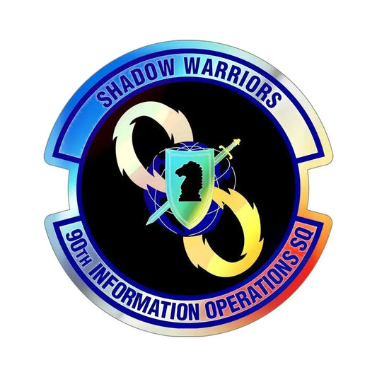 90th Information Operations Squadron (U.S. Air Force) Holographic STICKER Die-Cut Vinyl Decal 6 Inch Holographic - The Sticker Space