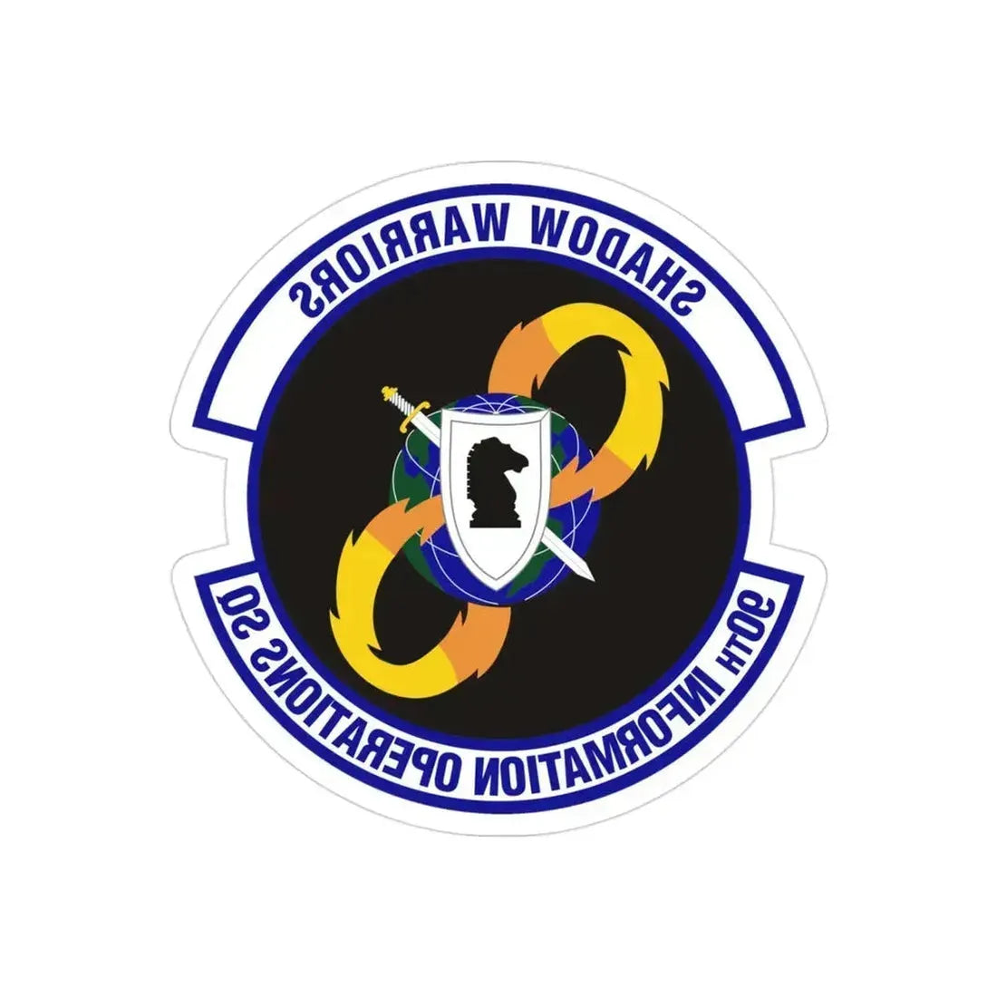 90th Information Operations Squadron (U.S. Air Force) REVERSE PRINT Transparent Die-Cut STICKER 3 Inch Die-Cut Transparent - The Sticker Space