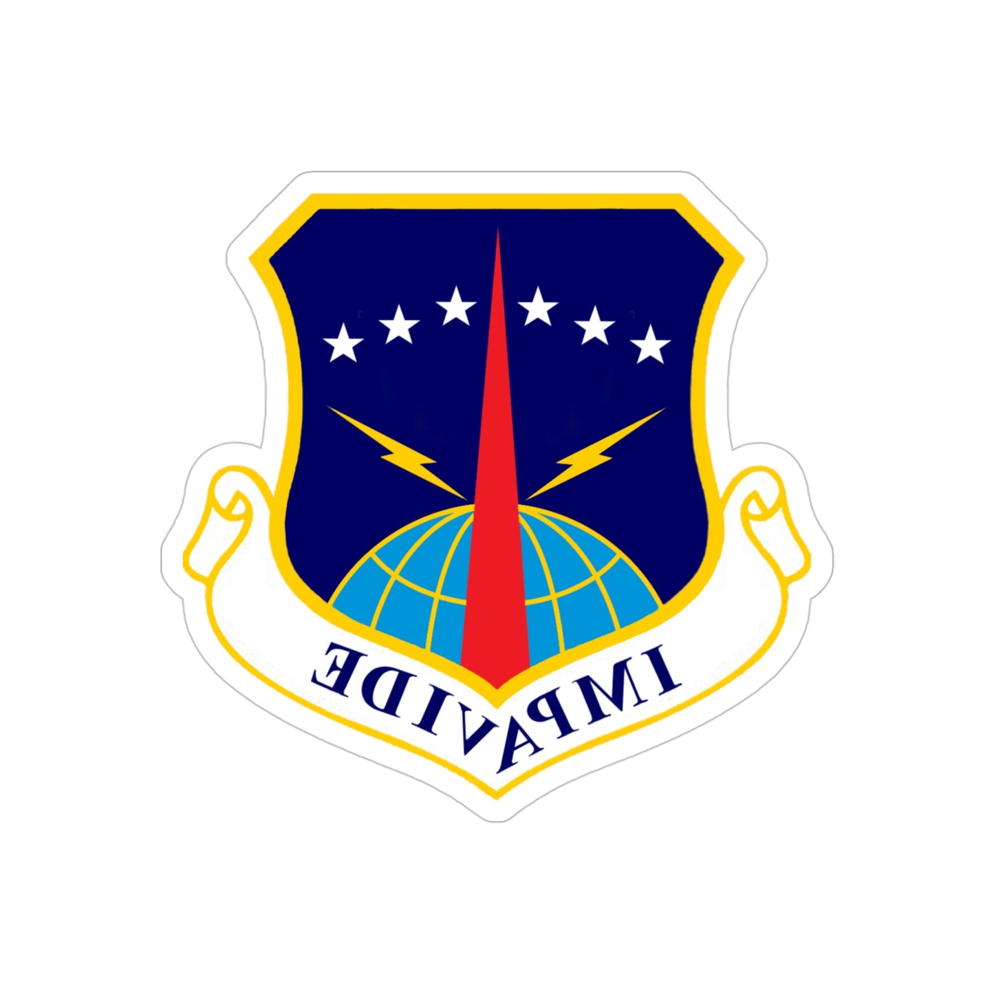 90th Space Wing (U.S. Air Force) REVERSE PRINT Transparent STICKER-4" × 4"-The Sticker Space