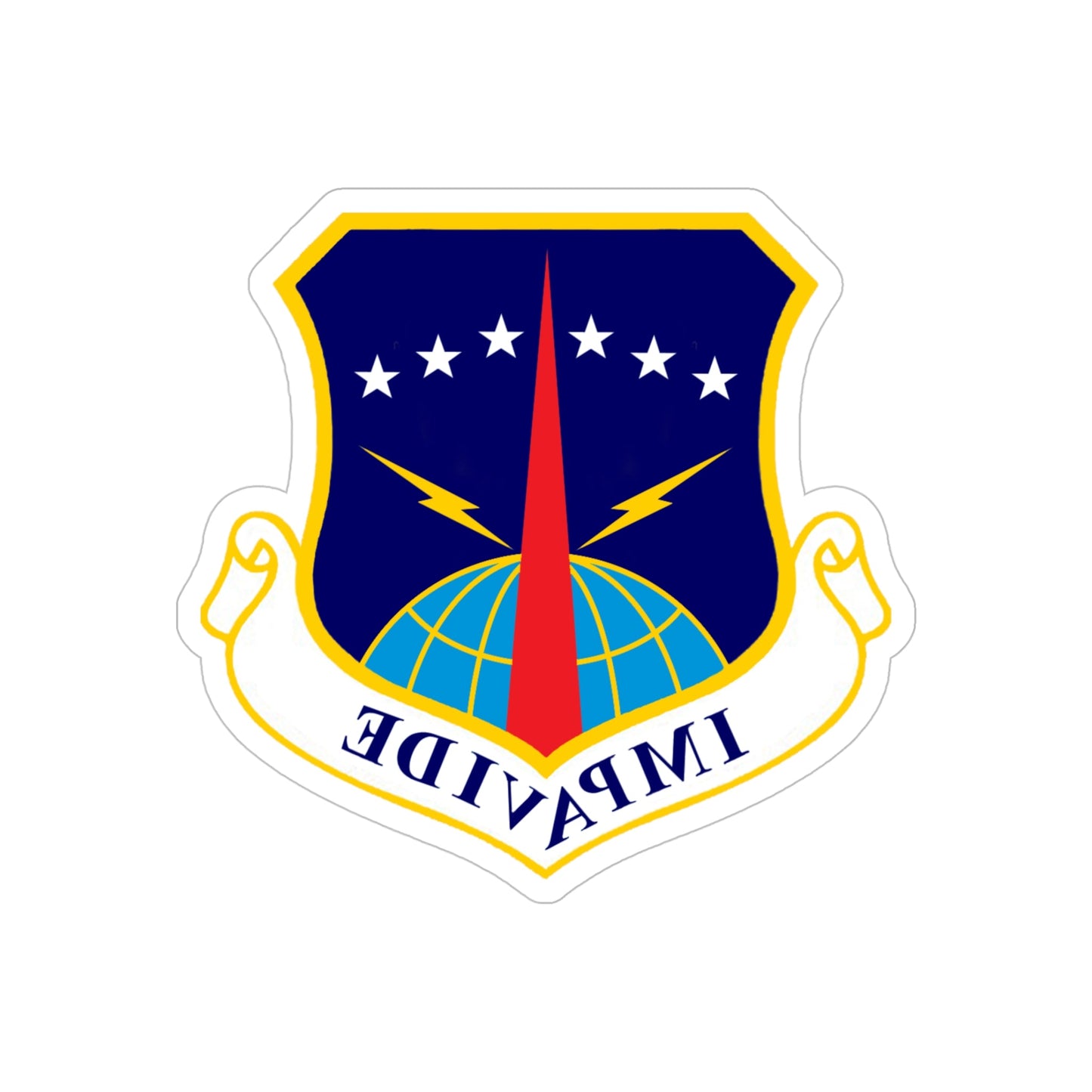 90th Space Wing (U.S. Air Force) REVERSE PRINT Transparent STICKER-5" × 5"-The Sticker Space