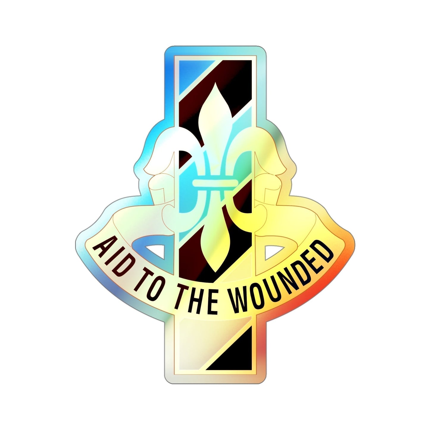 91 Evacuation Hospital (U.S. Army) Holographic STICKER Die-Cut Vinyl Decal-4 Inch-The Sticker Space