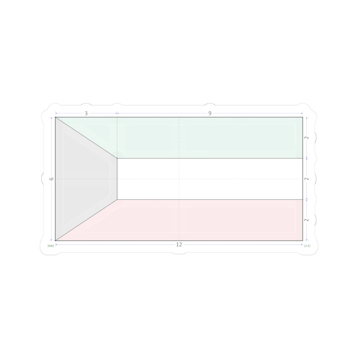 Flag of Kuwait construction sheet (Kuwait) STICKER Vinyl Kiss-Cut Decal