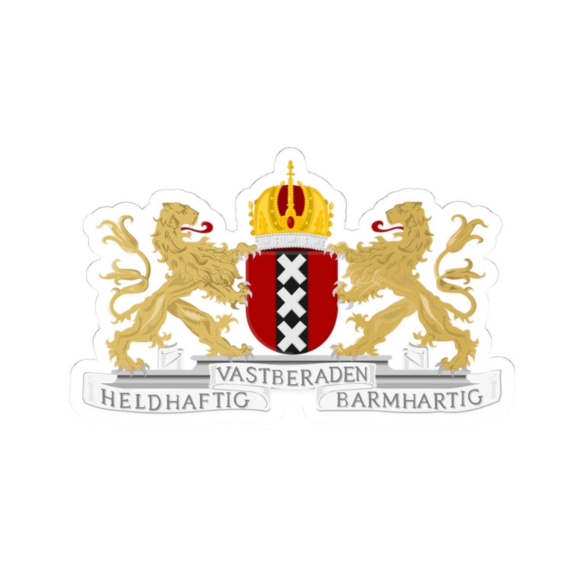 Amsterdam wapen (Netherlands) (Coat of Arms) STICKER Vinyl Kiss-Cut Decal