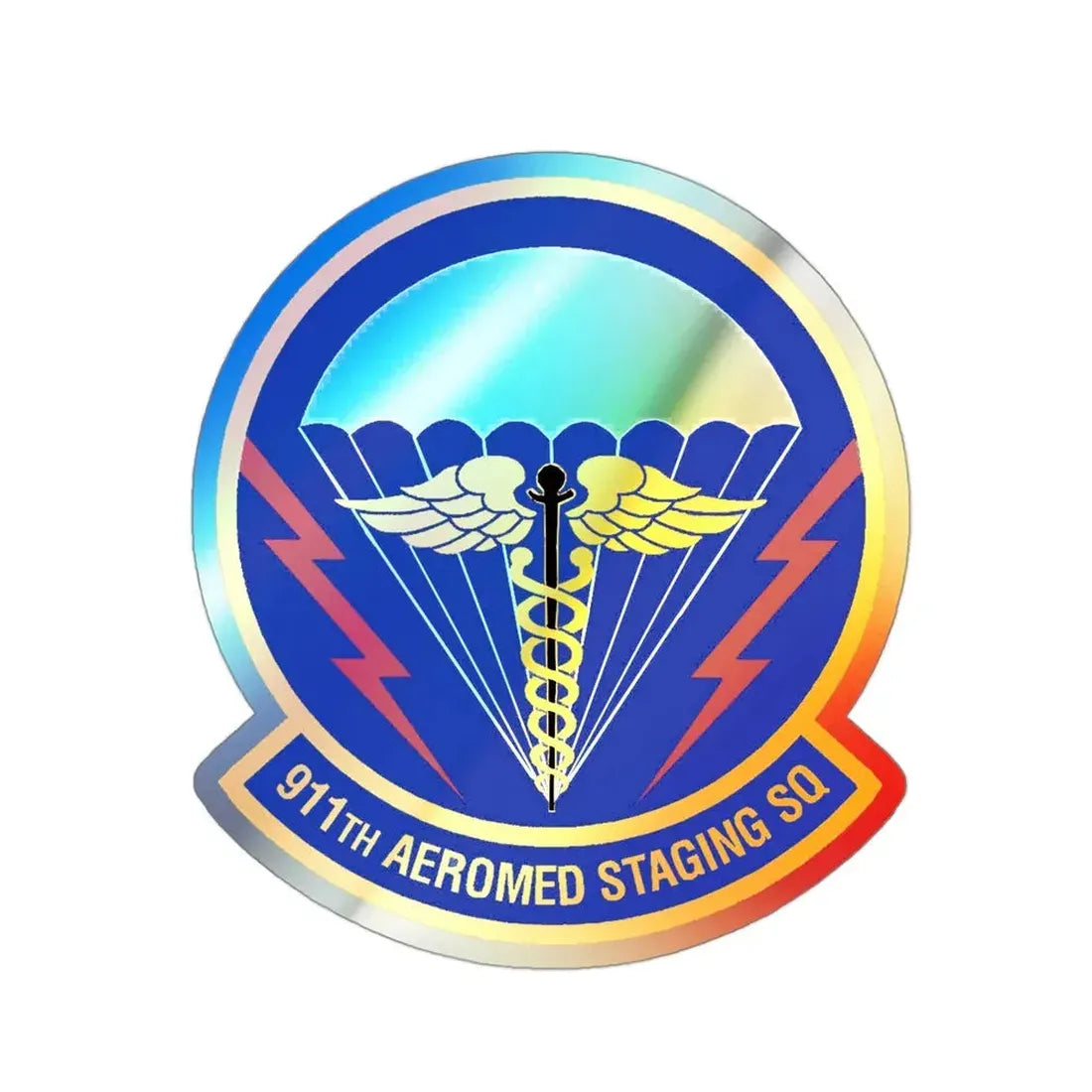 911 Aeromedical Staging Squadron AFRC (U.S. Air Force) Holographic STICKER Die-Cut Vinyl Decal - The Sticker Space