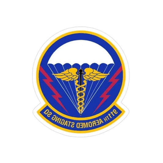 911 Aeromedical Staging Squadron AFRC (U.S. Air Force) REVERSE PRINT Transparent Die-Cut STICKER 2 Inch Die-Cut Transparent - The Sticker Space