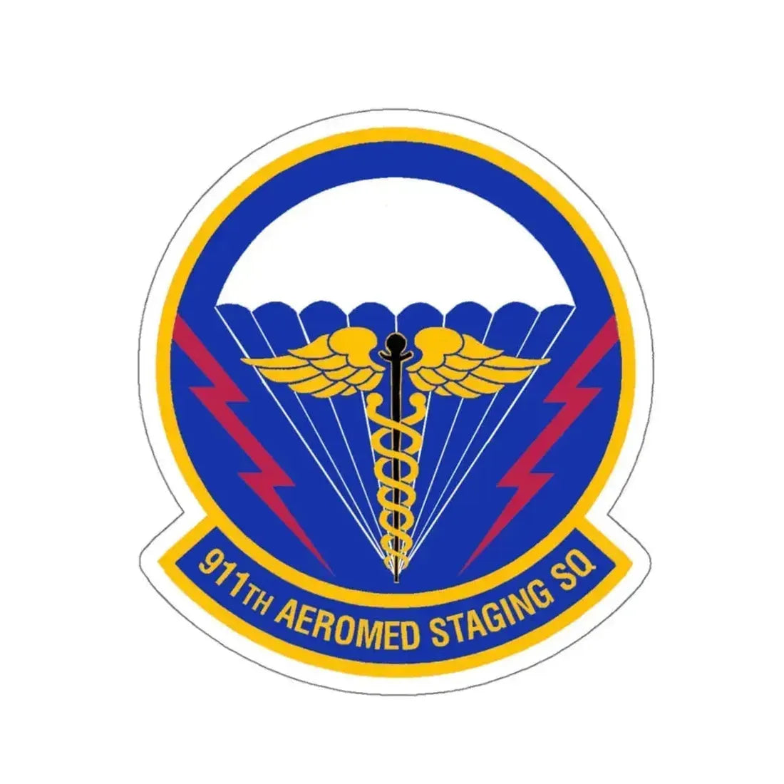 911 Aeromedical Staging Squadron AFRC (U.S. Air Force) STICKER Vinyl Kiss-Cut Decal 4 Inch White - The Sticker Space