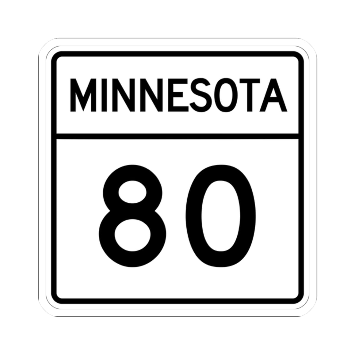 MN-80 1948 (Minnesota) (Road Sign) STICKER Vinyl Kiss-Cut Decal