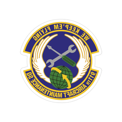 911th Aircraft Maintenance Squadron (U.S. Air Force) REVERSE PRINT Transparent STICKER-3" × 3"-The Sticker Space