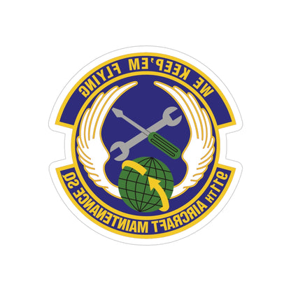 911th Aircraft Maintenance Squadron (U.S. Air Force) REVERSE PRINT Transparent STICKER-5" × 5"-The Sticker Space