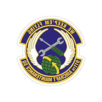 911th Aircraft Maintenance Squadron (U.S. Air Force) REVERSE PRINT Transparent Die-Cut STICKER 6 Inch Die-Cut Transparent - The Sticker Space