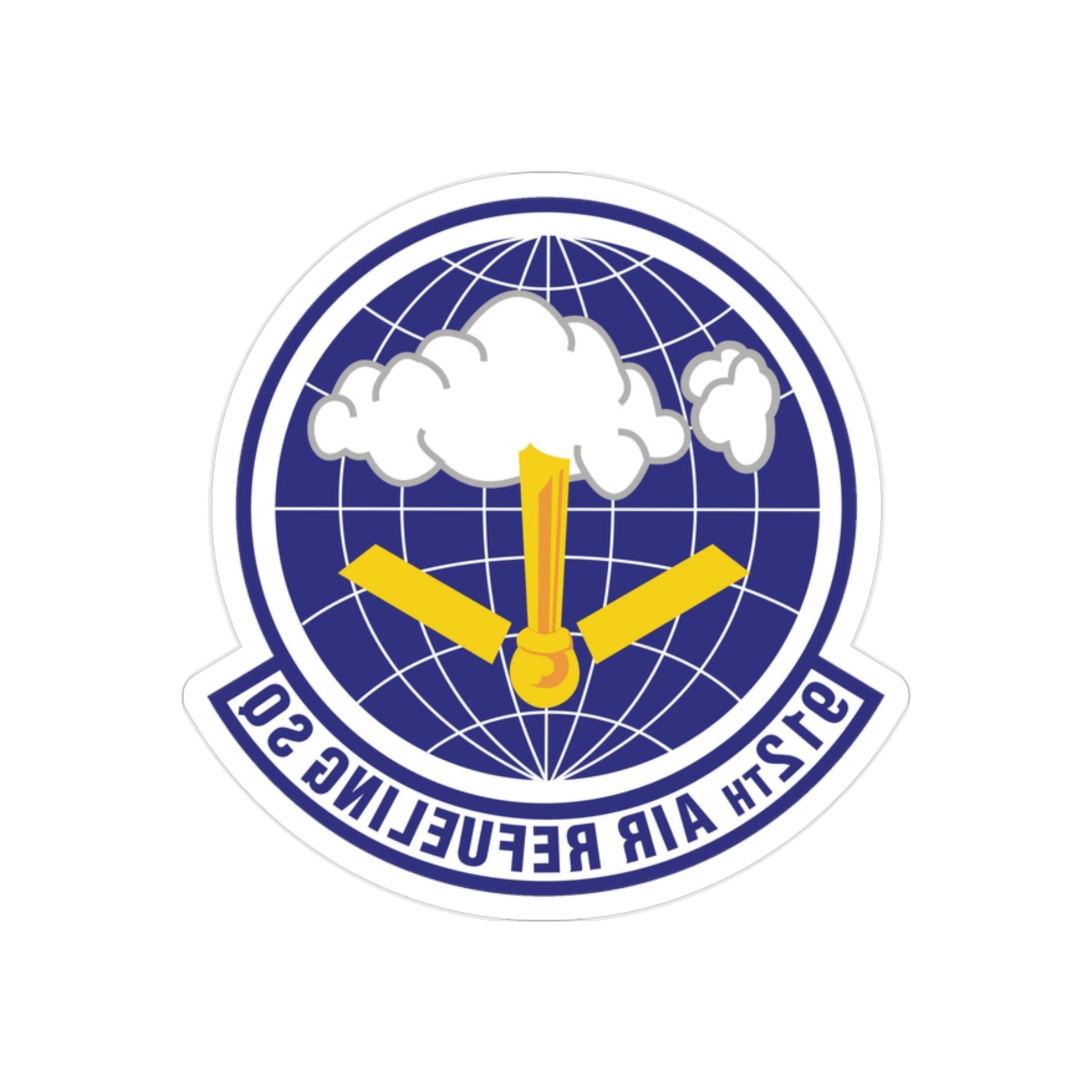 912th Air Refueling Squadron (U.S. Air Force) REVERSE PRINT Transparent STICKER-2" × 2"-The Sticker Space