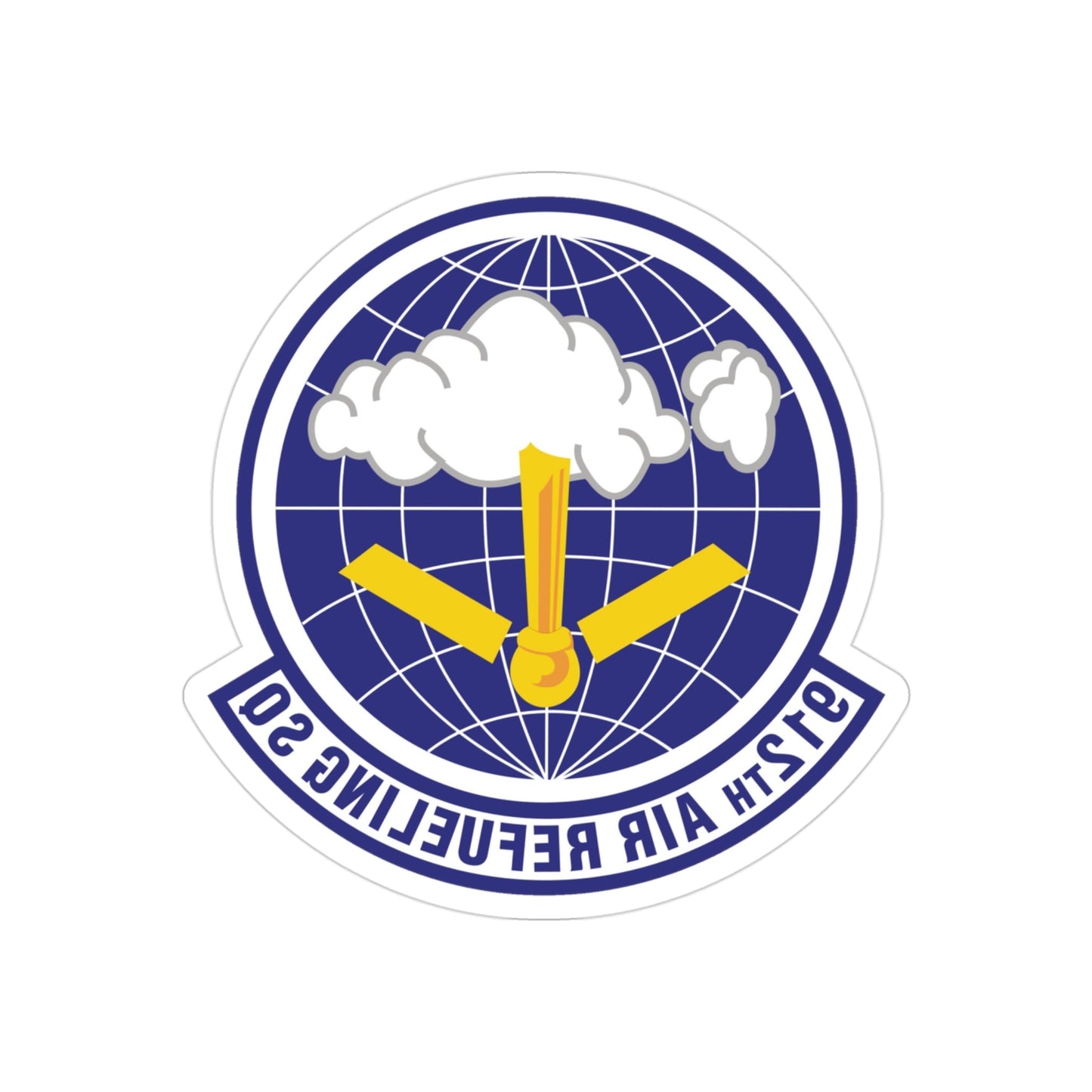 912th Air Refueling Squadron (U.S. Air Force) REVERSE PRINT Transparent STICKER-3" × 3"-The Sticker Space