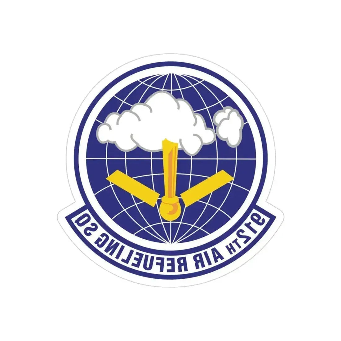 912th Air Refueling Squadron (U.S. Air Force) REVERSE PRINT Transparent Die-Cut STICKER 3 Inch Die-Cut Transparent - The Sticker Space