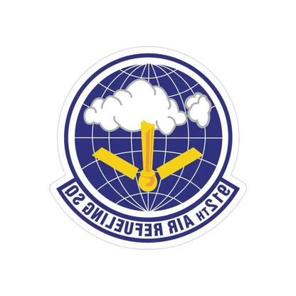 912th Air Refueling Squadron (U.S. Air Force) REVERSE PRINT Transparent Die-Cut STICKER 3 Inch Die-Cut Transparent - The Sticker Space