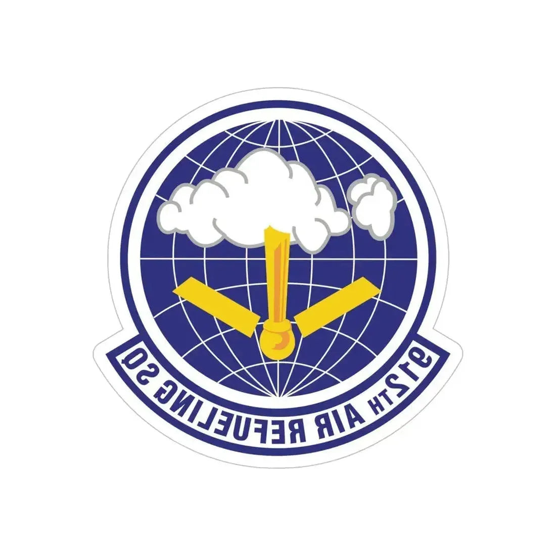 912th Air Refueling Squadron (U.S. Air Force) REVERSE PRINT Transparent Die-Cut STICKER 6 Inch Die-Cut Transparent - The Sticker Space