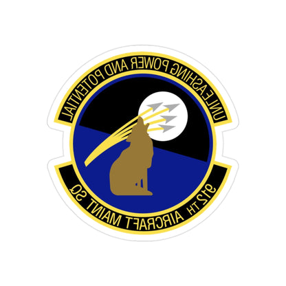 912th Aircraft Maintenance Squadron (U.S. Air Force) REVERSE PRINT Transparent STICKER-2" × 2"-The Sticker Space