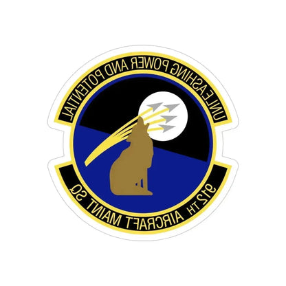 912th Aircraft Maintenance Squadron (U.S. Air Force) REVERSE PRINT Transparent Die-Cut STICKER 4 Inch Die-Cut Transparent - The Sticker Space