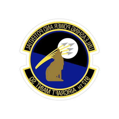 912th Aircraft Maintenance Squadron (U.S. Air Force) REVERSE PRINT Transparent Die-Cut STICKER - The Sticker Space