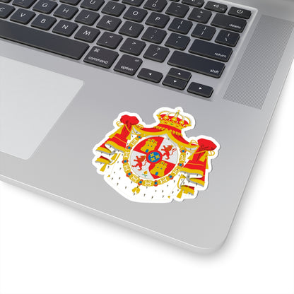 Armas abreviadas del rey de España antes de 1868 manto y toisón (Spain) (Coat of Arms) STICKER Vinyl Kiss-Cut Decal