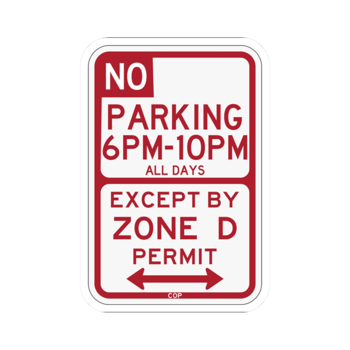 PBOT Road sign P1450D (Oregon) (Road Sign) STICKER Vinyl Kiss-Cut Decal